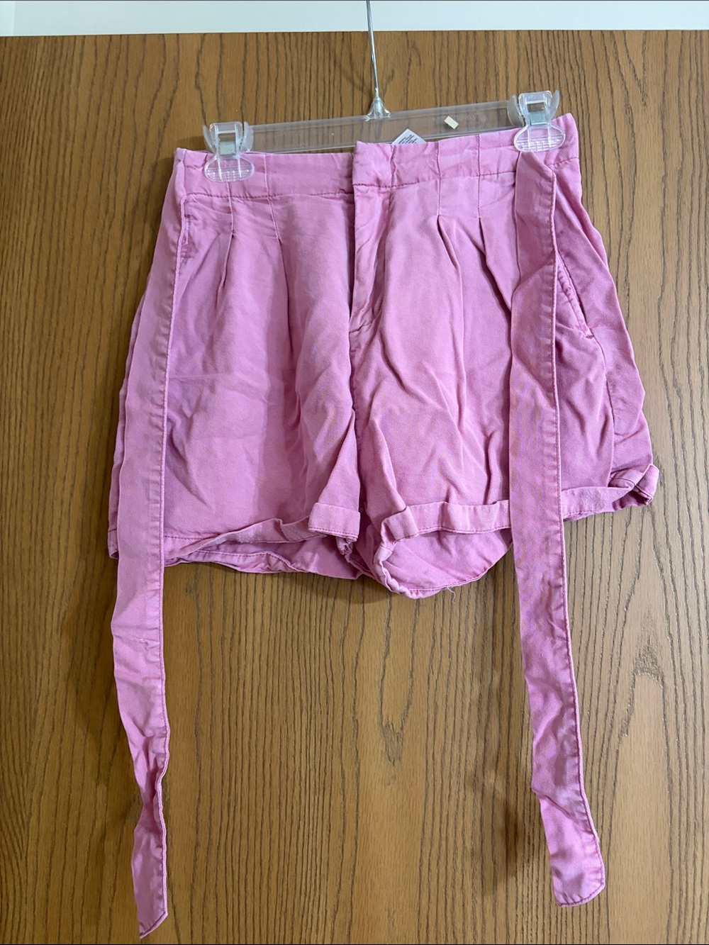 Vero Moda Pink High-Waist Tie-Front Shorts